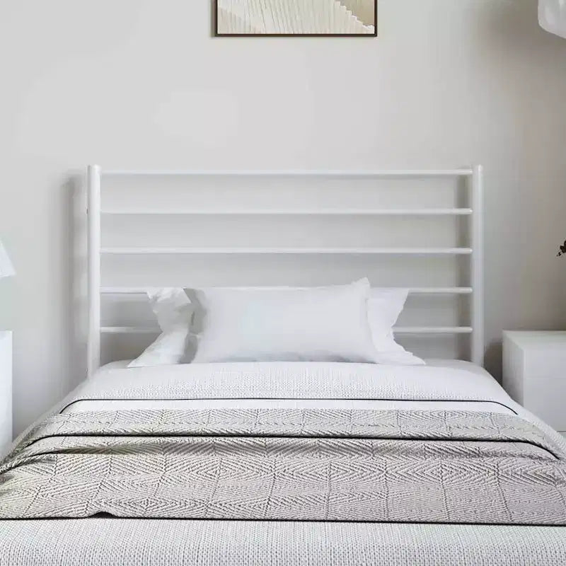 vidaXL 35.4-Inch Metal Headboard for Twin/Twin XL Size Beds, Durable Steel Construction Headboard for Modern Minimalist Bedroom, Easy Assembly, White