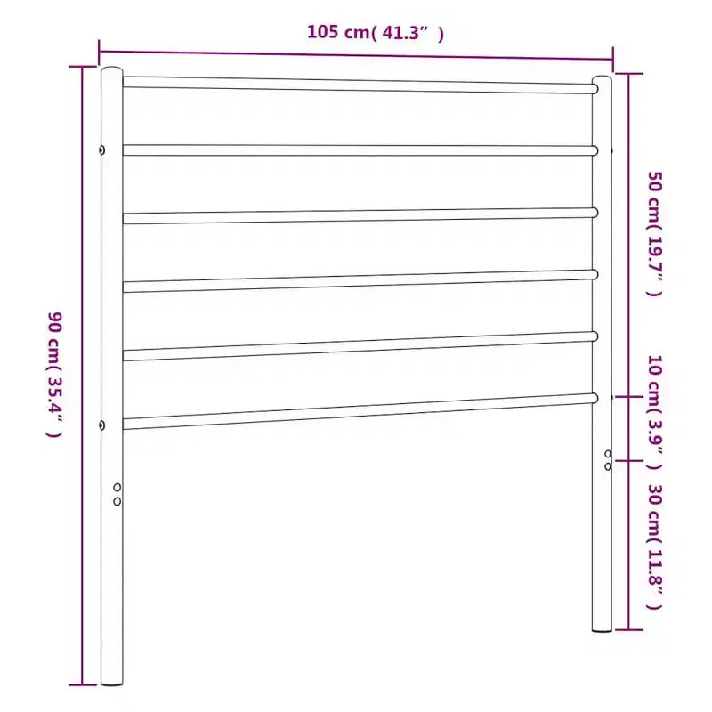 vidaXL 35.4-Inch Metal Headboard for Twin/Twin XL Size Beds, Durable Steel Construction Headboard for Modern Minimalist Bedroom, Easy Assembly, White