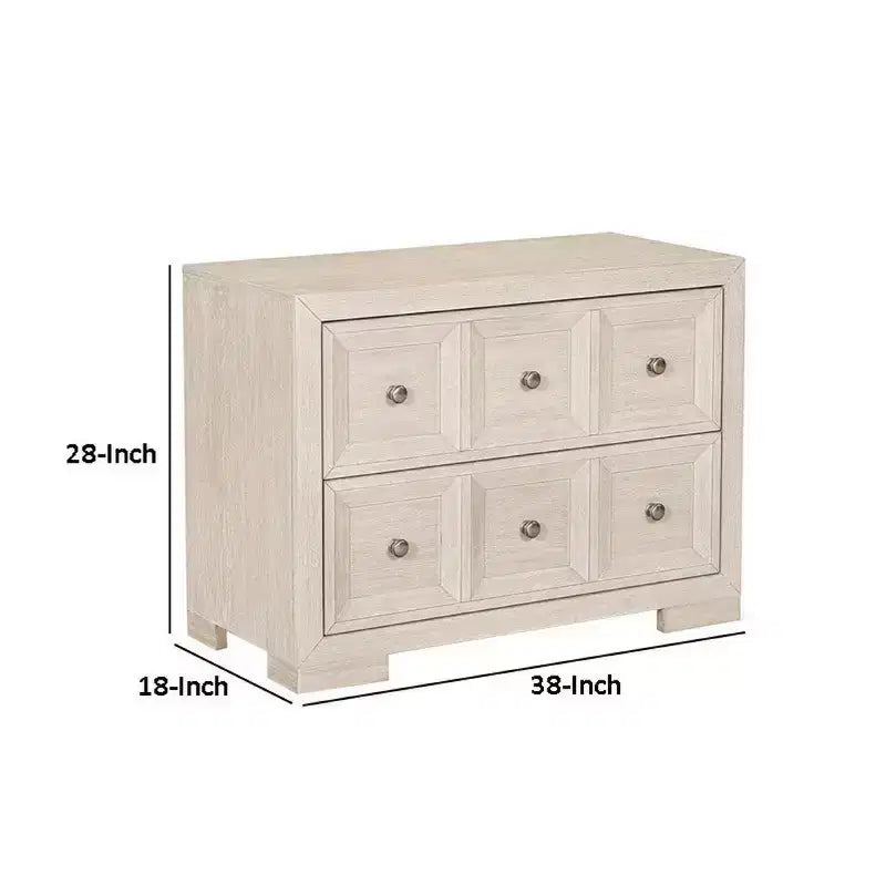 Royal Hampton Oversized Nightstand | USB A-C | 2 Drawers | 38 Inch