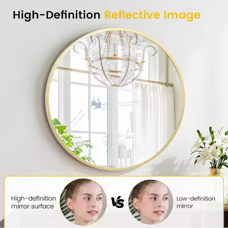 Round Mirror , Circle Wall Mirror for Bathroom and Entryway