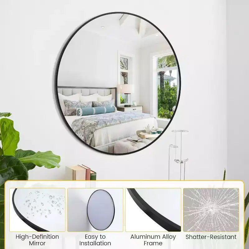 Round Mirror , Circle Wall Mirror for Bathroom and Entryway