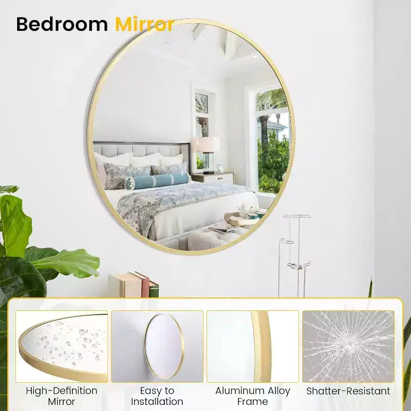 Round Mirror , Circle Wall Mirror for Bathroom and Entryway