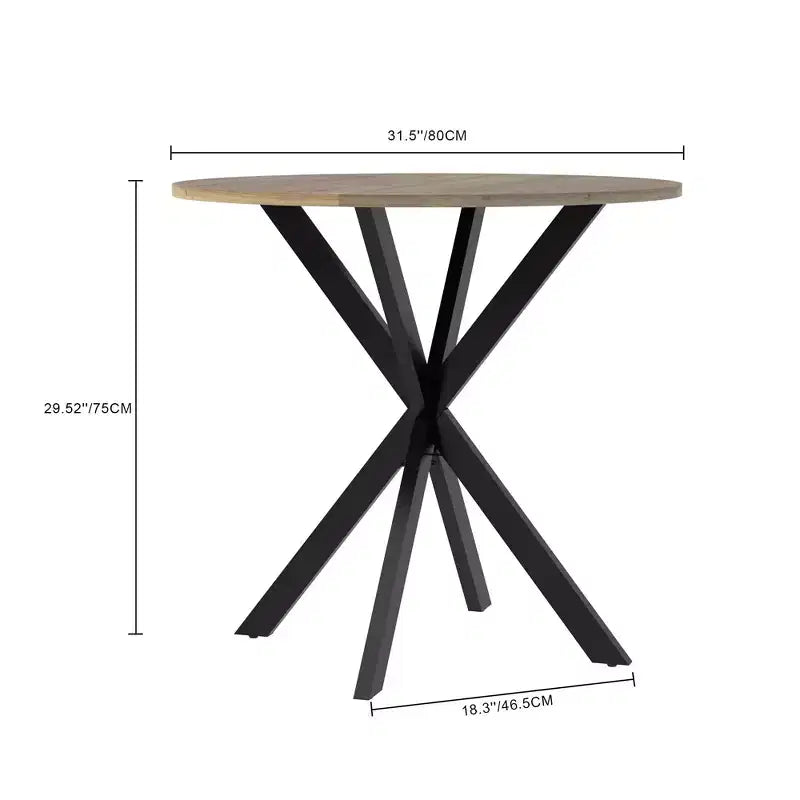 CuisinSmart 31.5Inch Modern Dining Table, Minimalist Style Round Kitchen Table With Metal Crossed Legs For Home Living Room Kitchen Dining Room