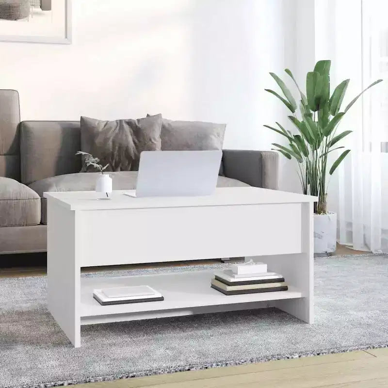 Coffee Table White Engineered wood Moderate Adjustable Armrests