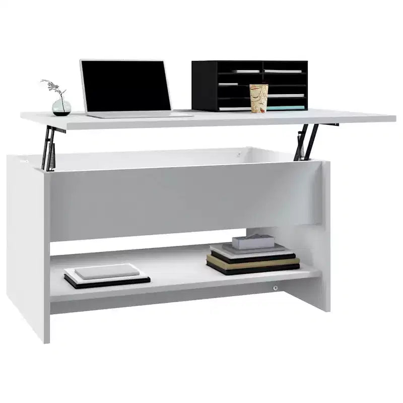 Coffee Table White Engineered wood Moderate Adjustable Armrests