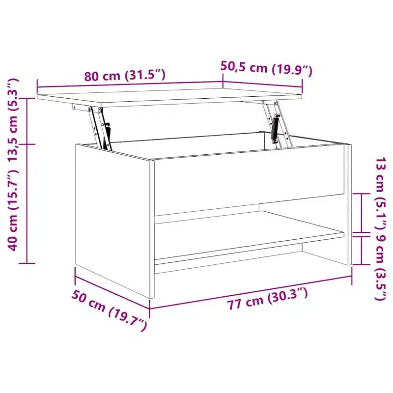 Coffee Table White Engineered wood Moderate Adjustable Armrests