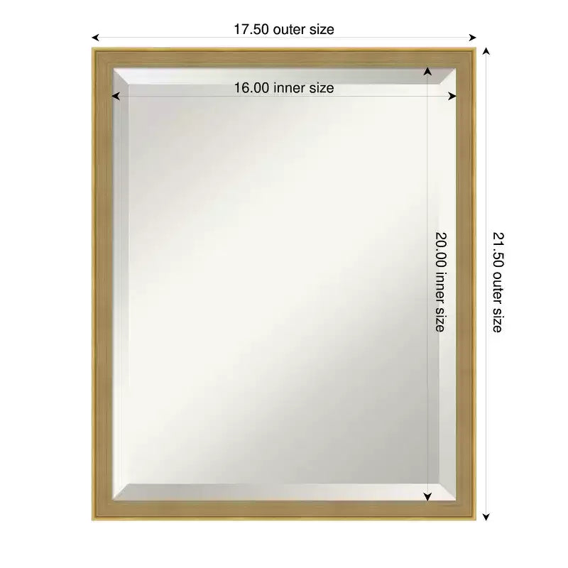 Amanti Art Incline Beveled Wood Framed Bathroom Vanity Wall Mirror