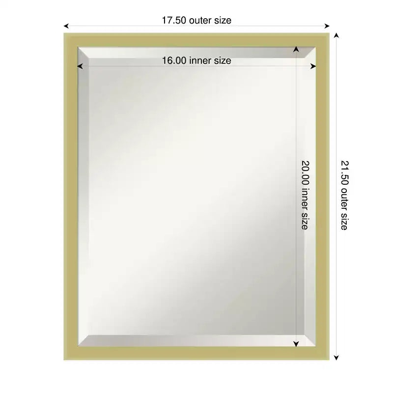 Amanti Art Incline Beveled Wood Framed Bathroom Vanity Wall Mirror