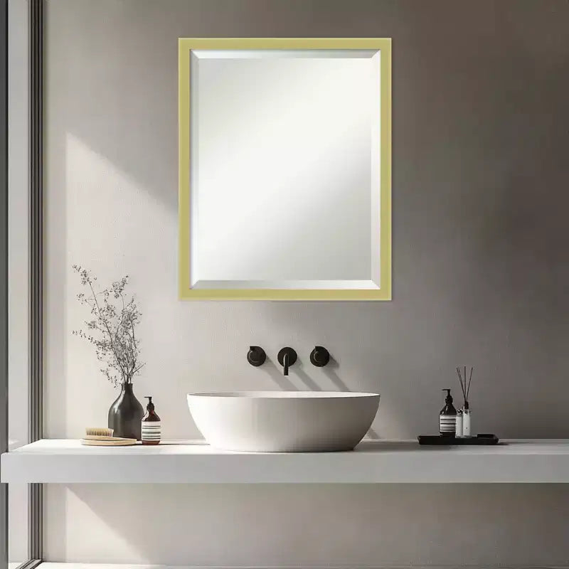 Amanti Art Incline Beveled Wood Framed Bathroom Vanity Wall Mirror