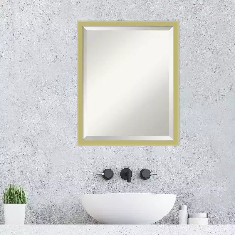 Amanti Art Incline Beveled Wood Framed Bathroom Vanity Wall Mirror