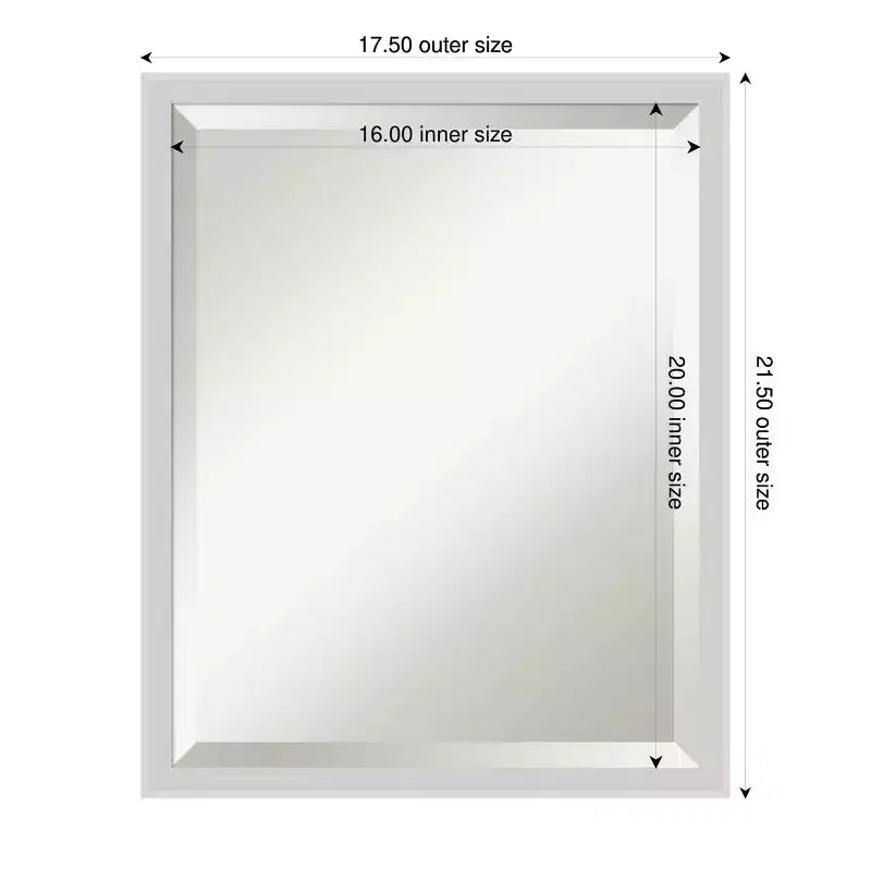 Amanti Art Incline Beveled Wood Framed Bathroom Vanity Wall Mirror