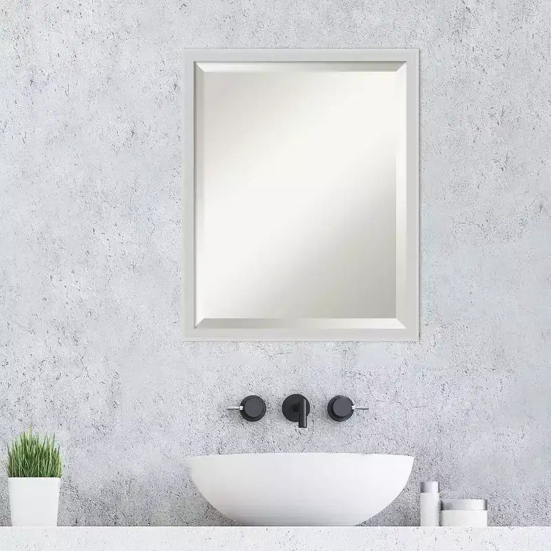Amanti Art Incline Beveled Wood Framed Bathroom Vanity Wall Mirror