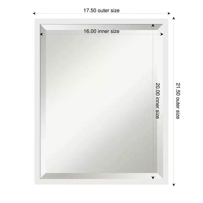 Amanti Art Incline Beveled Wood Framed Bathroom Vanity Wall Mirror
