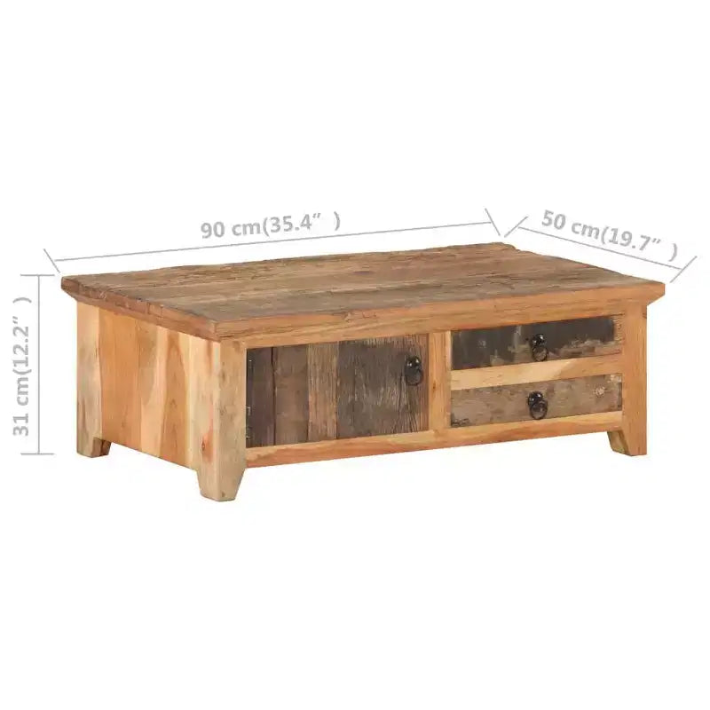 vidaXL Coffee Table Natural wood Solid Reclaimed Wood, Solid Acacia Wood