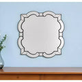 HomeRoots 32 Clear Scalloped Glass Framed Accent Mirror