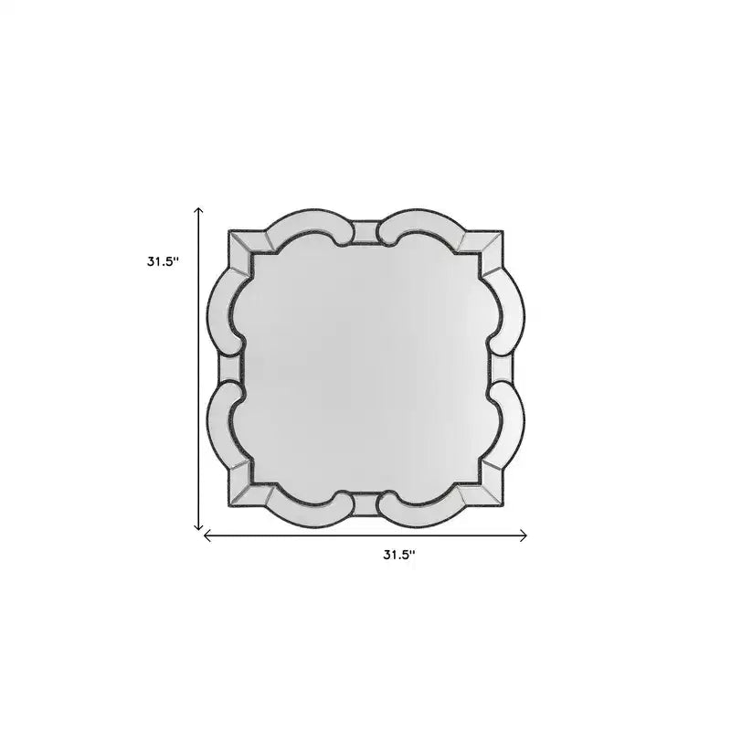 HomeRoots 32 Clear Scalloped Glass Framed Accent Mirror