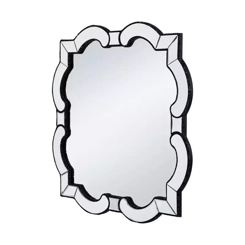 HomeRoots 32 Clear Scalloped Glass Framed Accent Mirror