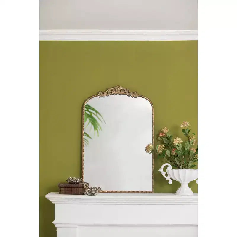 Okak Vintage Mirror with Baroque Inspired Frame, Bathroom Mirror with Exquisite Relief, Vanity Mirror for Living Room, Bathroom
