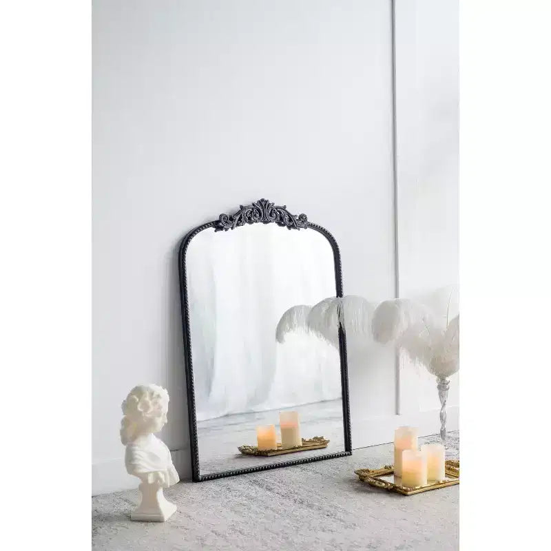 Okak Vintage Mirror with Baroque Inspired Frame, Bathroom Mirror with Exquisite Relief, Vanity Mirror for Living Room, Bathroom