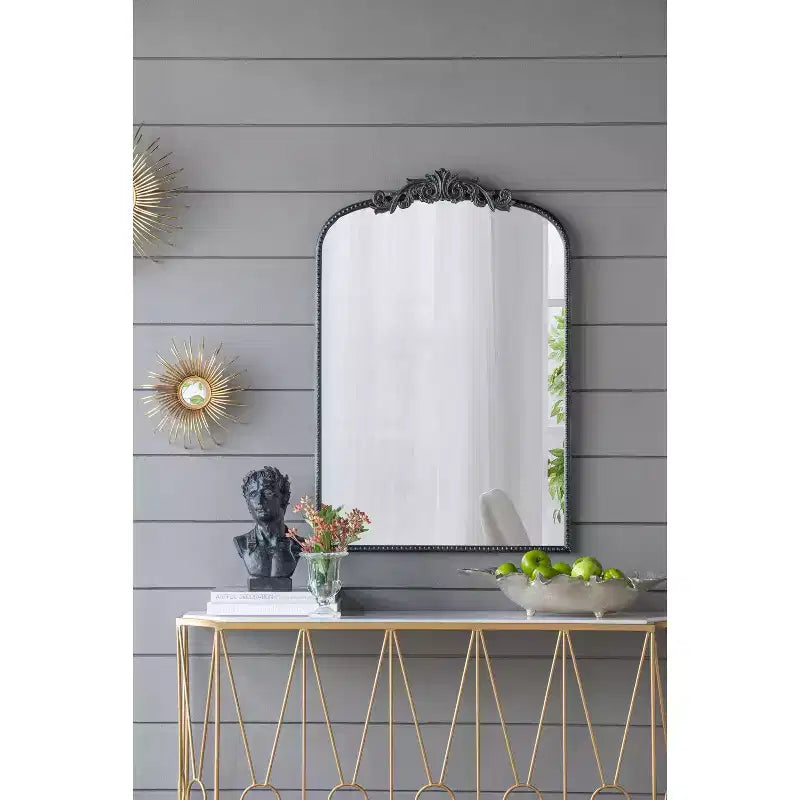 Okak Vintage Mirror with Baroque Inspired Frame, Bathroom Mirror with Exquisite Relief, Vanity Mirror for Living Room, Bathroom
