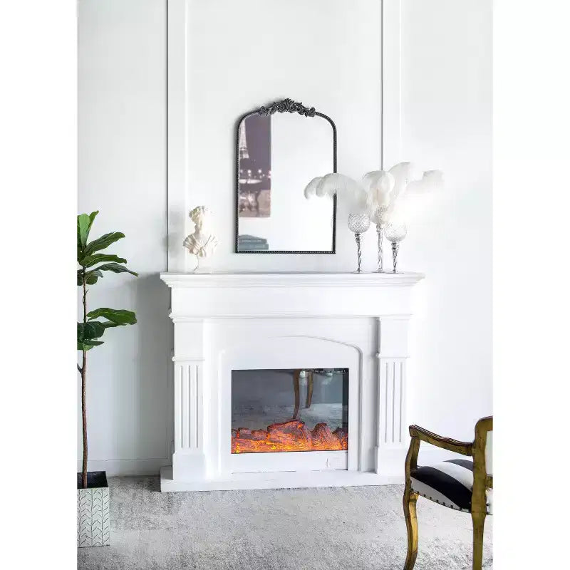 Okak Vintage Mirror with Baroque Inspired Frame, Bathroom Mirror with Exquisite Relief, Vanity Mirror for Living Room, Bathroom
