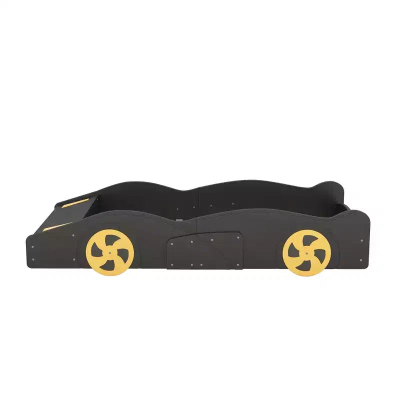 Race Car Bed Platform Bed for Kids, Wood Car-Shaped Kids Bed Frame with Storage and Wheels for Boys Girls