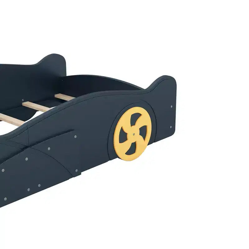 Race Car Bed Platform Bed for Kids, Wood Car-Shaped Kids Bed Frame with Storage and Wheels for Boys Girls