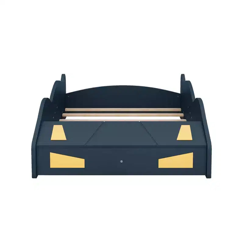 Race Car Bed Platform Bed for Kids, Wood Car-Shaped Kids Bed Frame with Storage and Wheels for Boys Girls