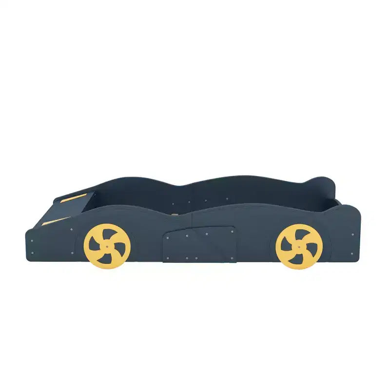 Race Car Bed Platform Bed for Kids, Wood Car-Shaped Kids Bed Frame with Storage and Wheels for Boys Girls