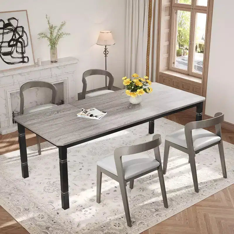 79 Large Industrial Dining Room Table for 6-8 People Rectangular Wood Kitchen Table Modern Farmhouse Dining Table Kitchen Dining Room Table