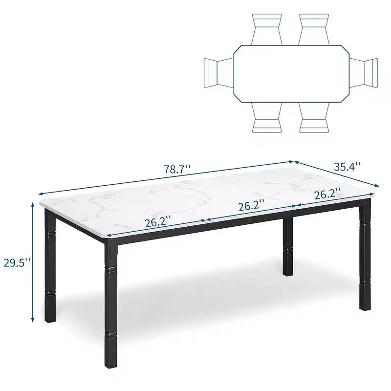 79 Large Industrial Dining Room Table for 6-8 People Rectangular Wood Kitchen Table Modern Farmhouse Dining Table Kitchen Dining Room Table