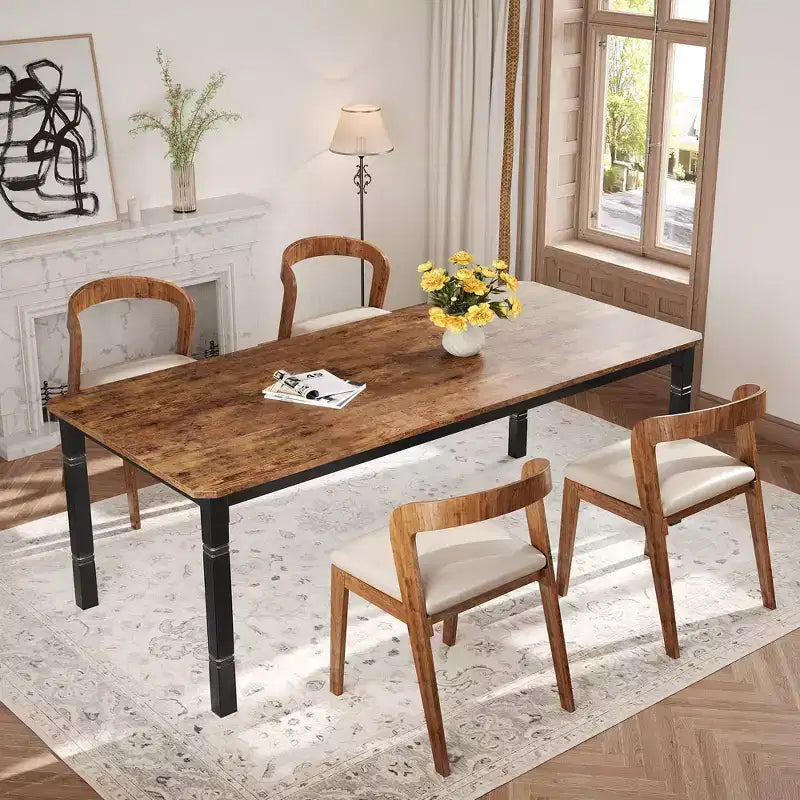 79 Large Industrial Dining Room Table for 6-8 People Rectangular Wood Kitchen Table Modern Farmhouse Dining Table Kitchen Dining Room Table