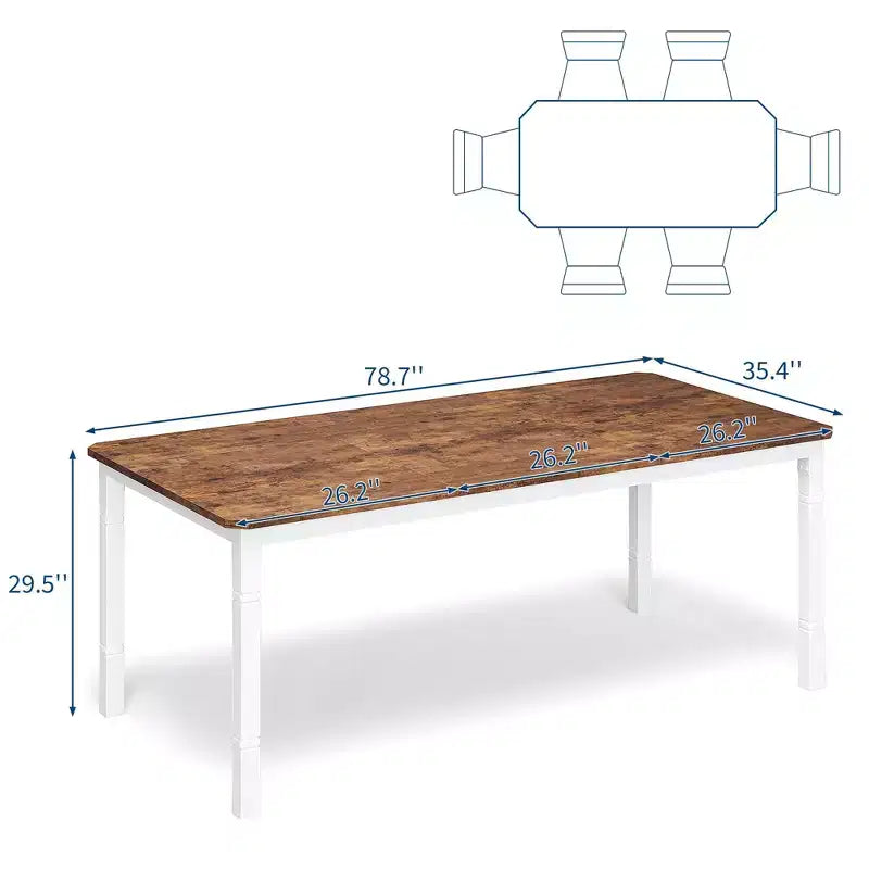 79 Large Industrial Dining Room Table for 6-8 People Rectangular Wood Kitchen Table Modern Farmhouse Dining Table Kitchen Dining Room Table