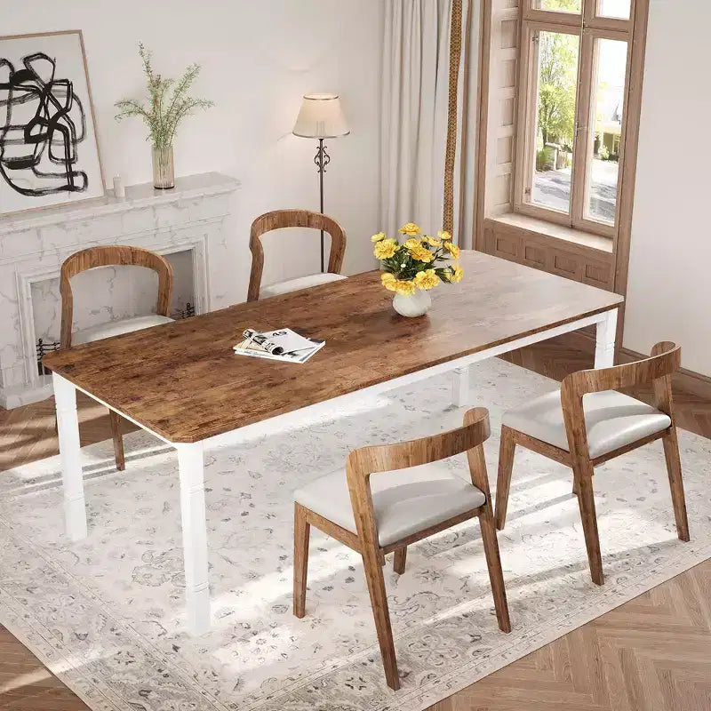 79 Large Industrial Dining Room Table for 6-8 People Rectangular Wood Kitchen Table Modern Farmhouse Dining Table Kitchen Dining Room Table