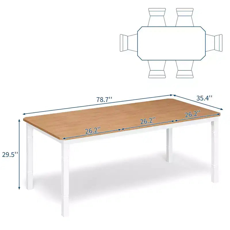 79 Large Industrial Dining Room Table for 6-8 People Rectangular Wood Kitchen Table Modern Farmhouse Dining Table Kitchen Dining Room Table