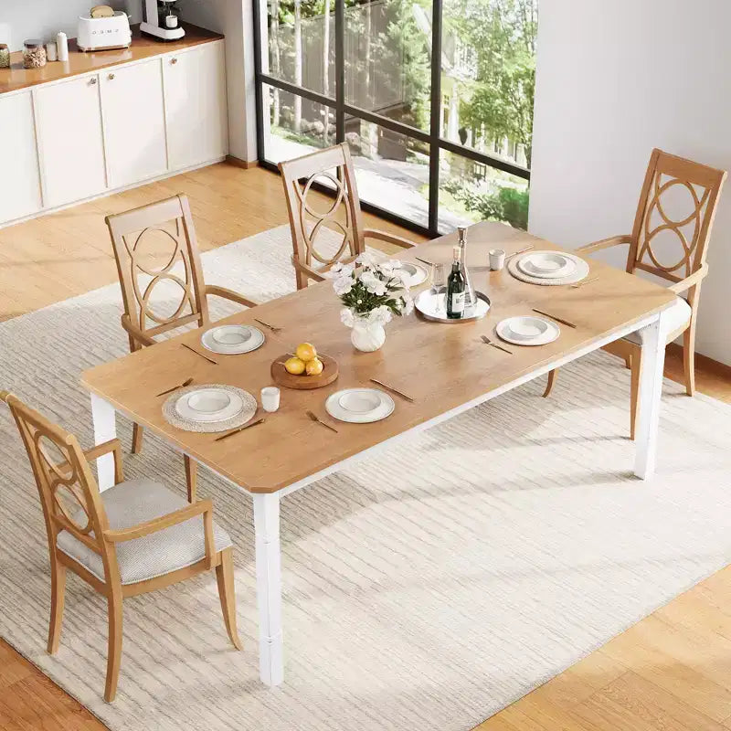 79 Large Industrial Dining Room Table for 6-8 People Rectangular Wood Kitchen Table Modern Farmhouse Dining Table Kitchen Dining Room Table