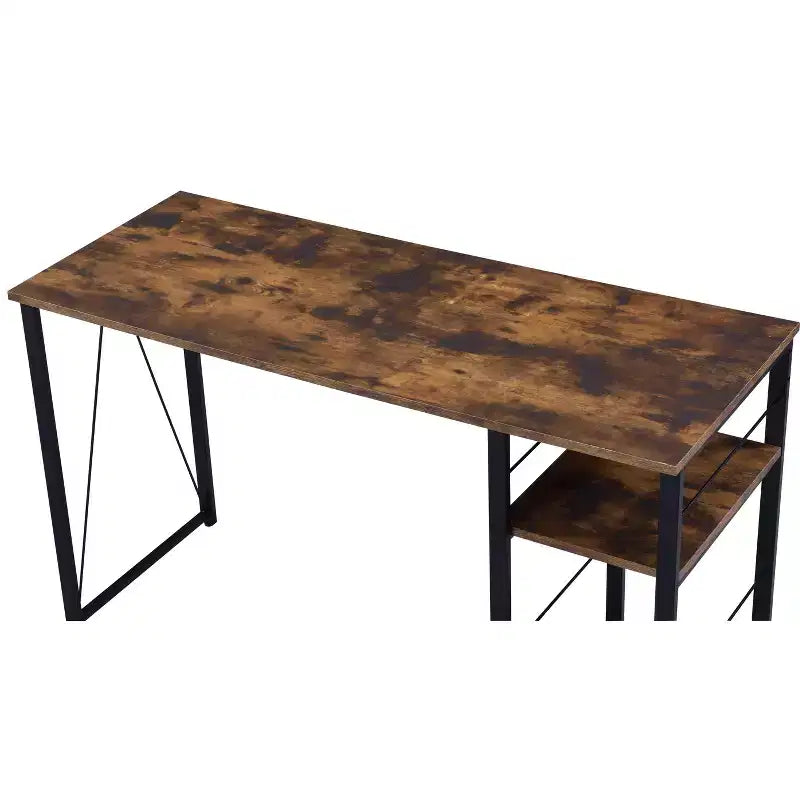 Okak 47IN Minimalism Office Desk with 2 Shelves, Standing Desk with Reinforced Metal Frame, Computer Desk for Bedroom, Living Room, Study