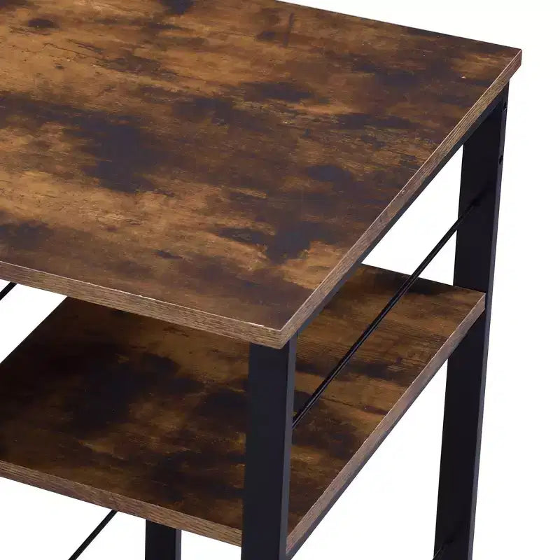 Okak 47IN Minimalism Office Desk with 2 Shelves, Standing Desk with Reinforced Metal Frame, Computer Desk for Bedroom, Living Room, Study