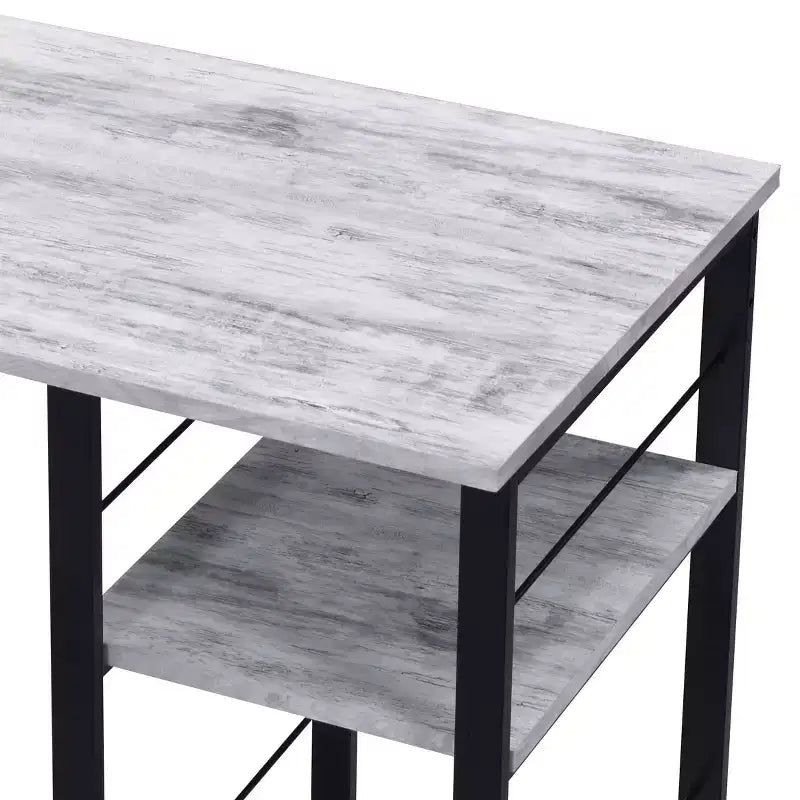 Okak 47IN Minimalism Office Desk with 2 Shelves, Standing Desk with Reinforced Metal Frame, Computer Desk for Bedroom, Living Room, Study