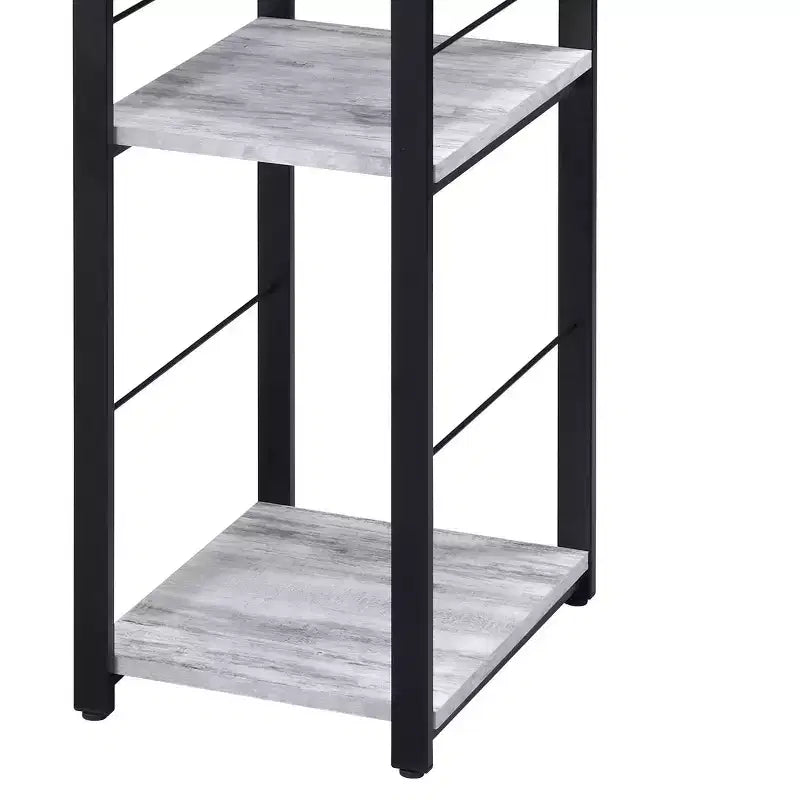 Okak 47IN Minimalism Office Desk with 2 Shelves, Standing Desk with Reinforced Metal Frame, Computer Desk for Bedroom, Living Room, Study