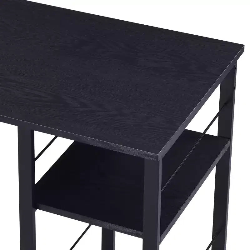 Okak 47IN Minimalism Office Desk with 2 Shelves, Standing Desk with Reinforced Metal Frame, Computer Desk for Bedroom, Living Room, Study