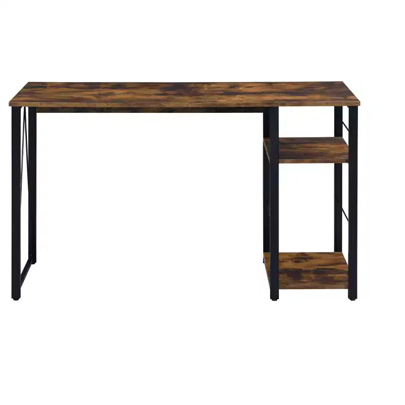 Okak 47IN Minimalism Office Desk with 2 Shelves, Standing Desk with Reinforced Metal Frame, Computer Desk for Bedroom, Living Room, Study