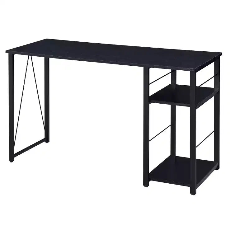 Okak 47IN Minimalism Office Desk with 2 Shelves, Standing Desk with Reinforced Metal Frame, Computer Desk for Bedroom, Living Room, Study