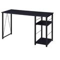 Okak 47IN Minimalism Office Desk with 2 Shelves, Standing Desk with Reinforced Metal Frame, Computer Desk for Bedroom, Living Room, Study