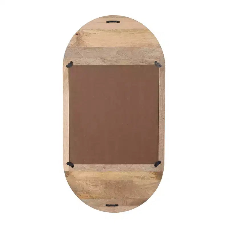 Boho Wooden Wall Mirror - Handcrafted Brown Frame - Rustic Decorative Accent for Home, Office, Bedroom & Living Room Decor - 1 Brown
