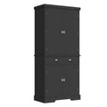 72 Farmhouse Pantry Cabinet with Adjustable Shelves, 6 Door Storage Racks, 2 Cabinets & 1 Drawer, Tall Kitchen Storage Cabinet for Dining Room