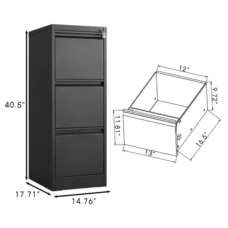 4 Drawer File Cabinet, Metal Storage Cabinet for Home Office, Steel Storage Drawer Hanging Letter /Legal/f4/a4 Files