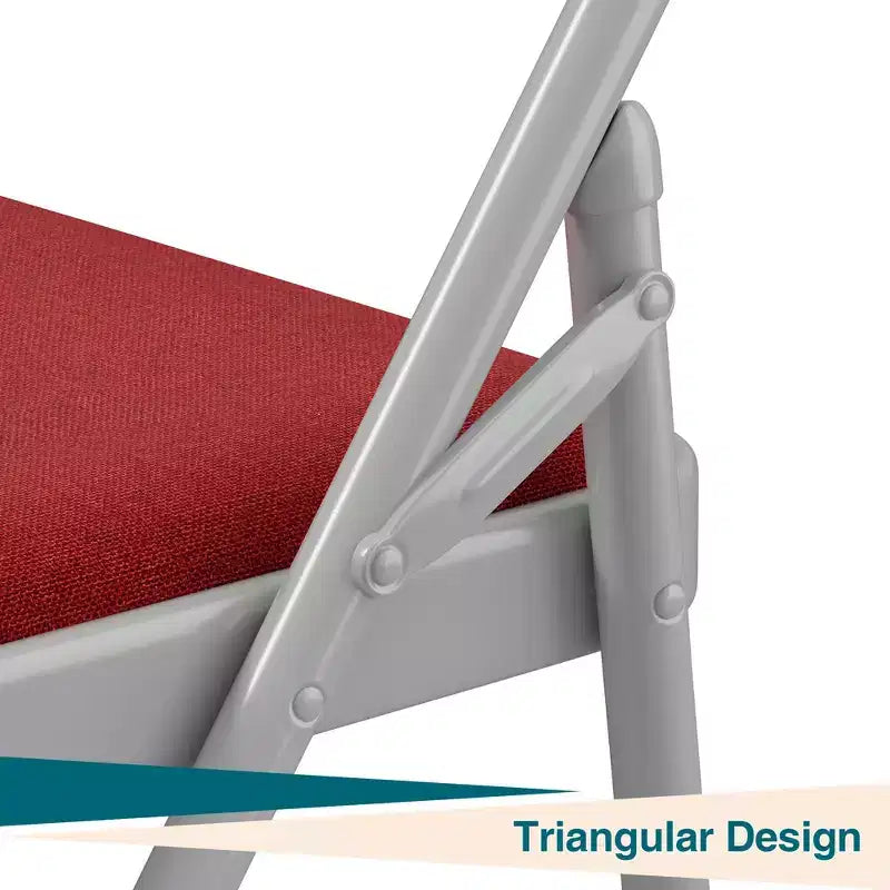 Folding Dining Chairs, Portable Commercial Seat with Metal Legs & Non-Slip Feet Pads, Linen Foldable Chairs for Home Office Party