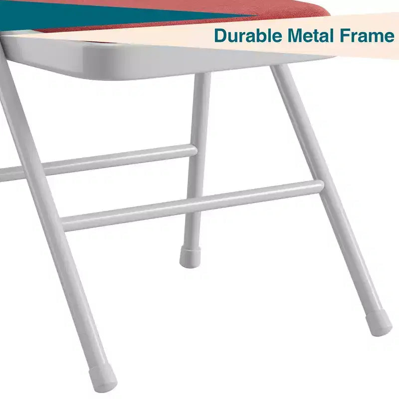 Folding Dining Chairs, Portable Commercial Seat with Metal Legs & Non-Slip Feet Pads, Linen Foldable Chairs for Home Office Party