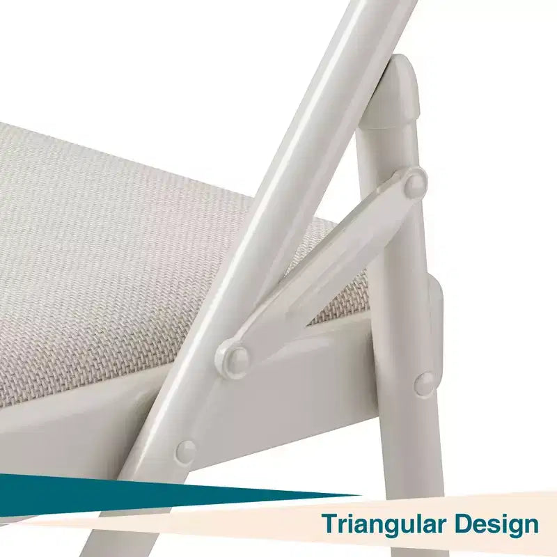 Folding Dining Chairs, Portable Commercial Seat with Metal Legs & Non-Slip Feet Pads, Linen Foldable Chairs for Home Office Party